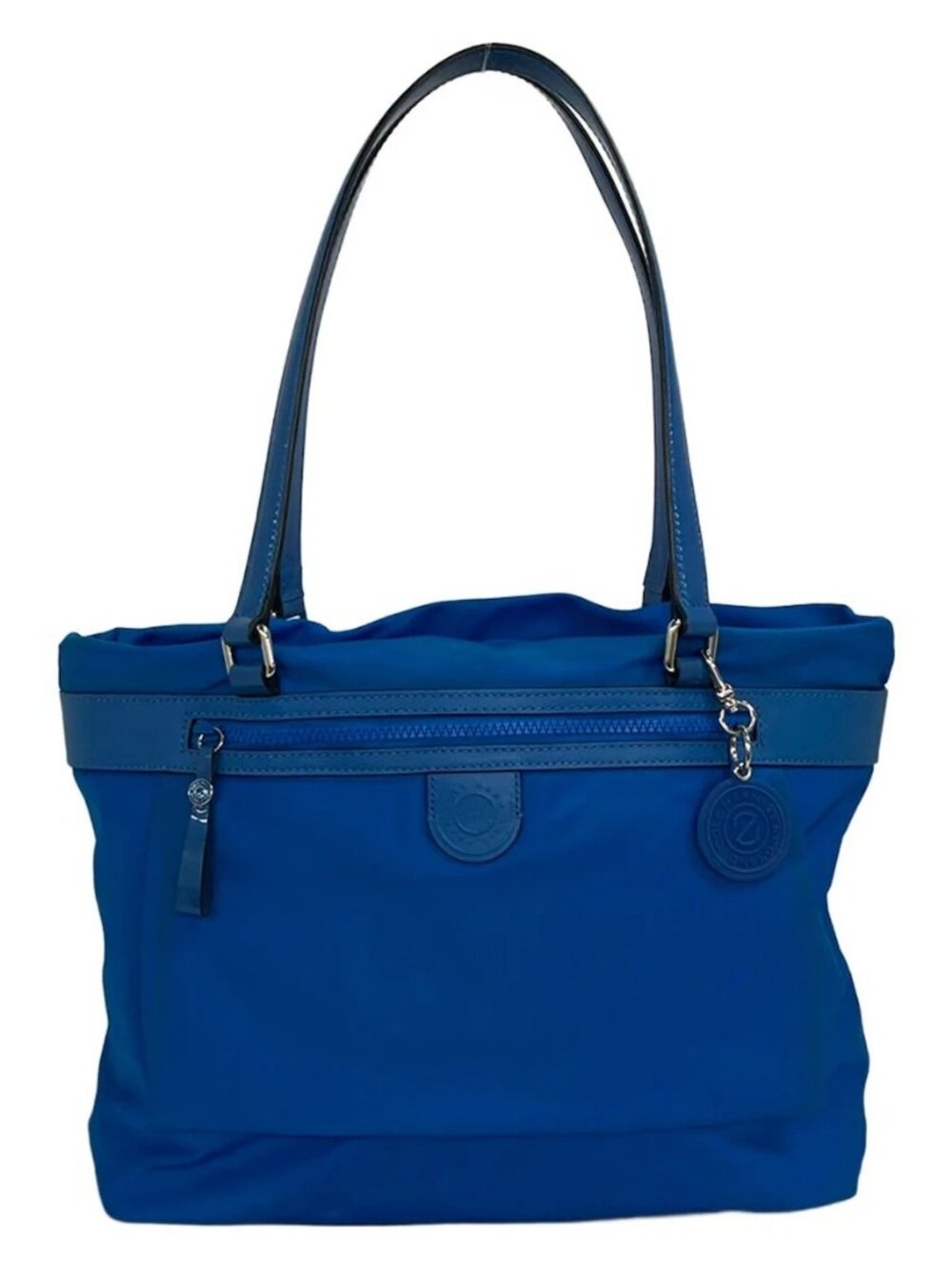 COLE HAAN Blue Nylon Leather Shoulder Bag